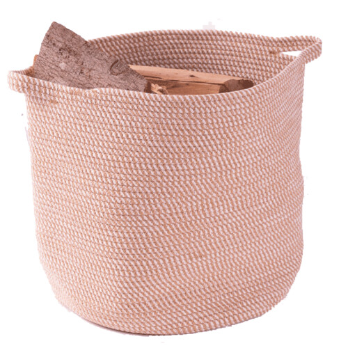 TermaTech Holzkorb Natur Baumwolle/Polyester mit Tragegriffen Gr&ouml;&szlig;e L H/450 &Oslash; 450