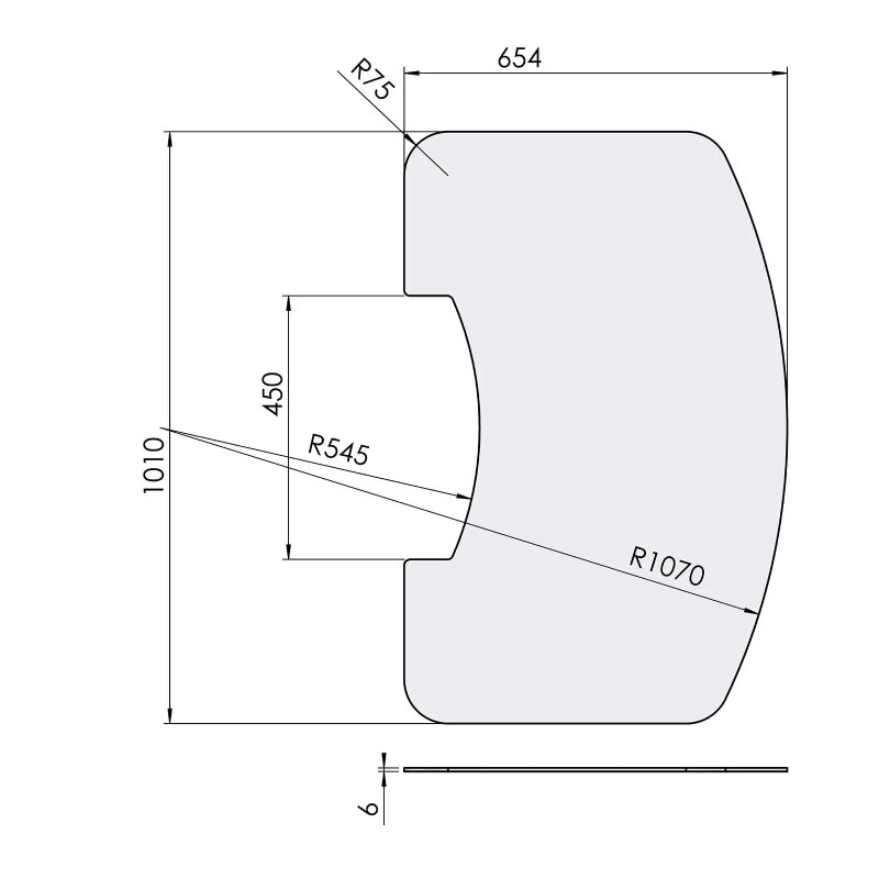 TermaTech Vorlegeglasplatte TT80 – ESG 6 mm,...