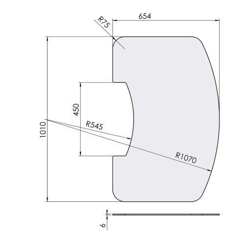 TermaTech Vorlegeglasplatte TT80 &ndash; ESG 6 mm, transparent