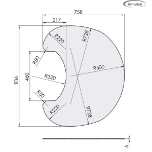 TermaTech Vorlegeglasplatte TT10/20/21/23 EU &ndash; ESG Glas 6 mm, transparent