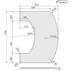 TermaTech Vorlegeglasplatte TT22+TT55 &ndash; ESG Glas 6 mm, transparent