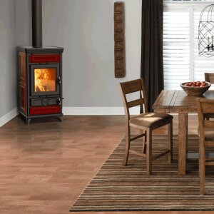 Thermorossi Ilaria EVO5 &ndash; Klassischer Guss-Holzofen mit 10,8 kW &amp; Keramik-Design