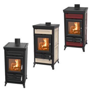 Thermorossi Ilaria EVO5 &ndash; Klassischer Guss-Holzofen mit 10,8 kW &amp; Keramik-Design
