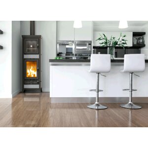 Thermorossi Anna EVO5 Stone &ndash; Guss-Holzofen mit Speckstein &amp; Backfach