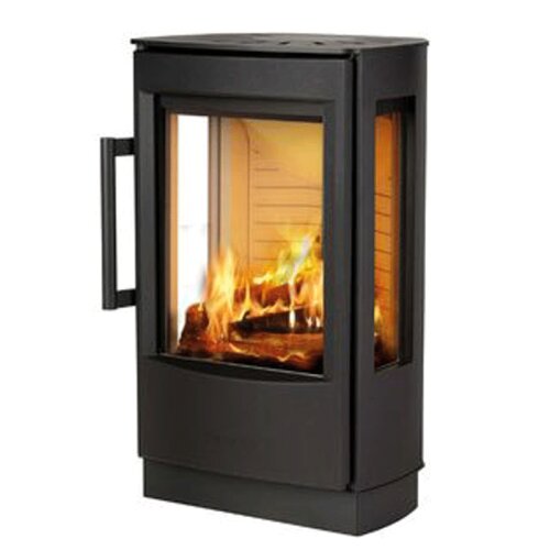 Wiking Miro 1 Kaminofen 4,9 kW mit Sockel &amp; Seitenscheiben &ndash; Schwarz oder Grau