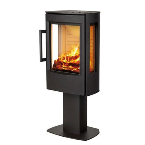 Wiking Miro 1 Kaminofen mit S&auml;ulenfu&szlig; &amp; Seitenscheiben &ndash; 4,9 kW in Schwarz oder Grau