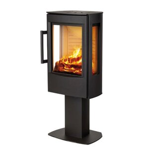 Wiking Miro 1 Kaminofen mit S&auml;ulenfu&szlig; &amp; Seitenscheiben &ndash; 4,9 kW in Schwarz oder Grau
