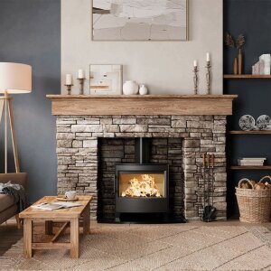 Wiking Maxi 2 Kaminofen 6,3 kW &ndash; Schwarz oder Grau mit Sockel, hohen oder niedrigen Beinen