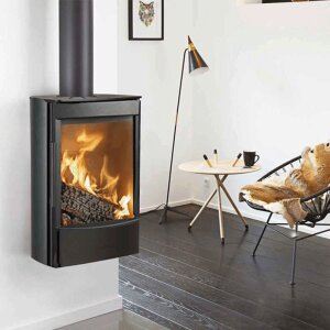 Wiking Miro 2 &ndash; Wandh&auml;ngender Design-Kaminofen in Schwarz oder Grau