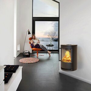 Wiking Luma 2 Kaminofen &ndash; 7 kW, wandh&auml;ngend oder auf S&auml;ule, Schwarz oder Grau