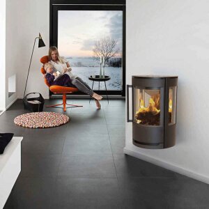 Wiking Luma 1 Kaminofen 7,0  kW mit Seitenscheiben &ndash; Schwarz oder Grau