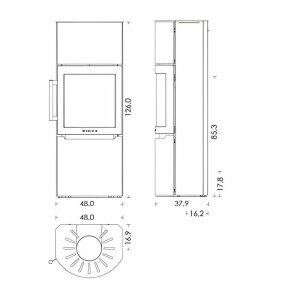 Wiking Mala 6 Kaminofen &ndash; Stahl Schwarz oder Grau, 4,5 kW