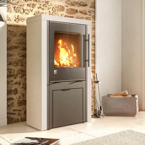 Drooff IMOLA SP Kaminofen 8,0 kW &ndash; PremiumWhite mit W&auml;rmespeicher