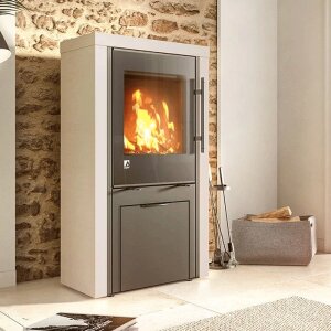 Drooff IMOLA SP Kaminofen 8,0 kW &ndash; PremiumWhite mit W&auml;rmespeicher