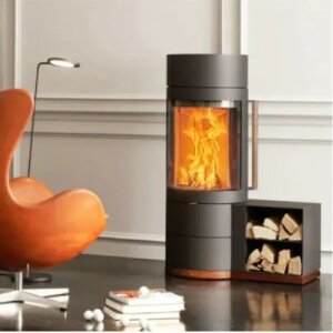 Kaminofen Austroflamm Lux 7 kW Stahl mit Holzapplikationen