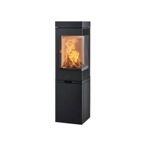 Kaminofen Scan 80-2 schwarz 6 kW Sockel mit T&uuml;r