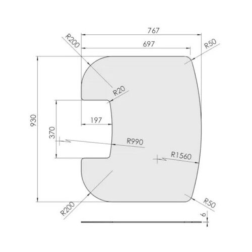 TermaTech Glasvorlegeplatte f&uuml;r Kaminofen TT 30 Serie