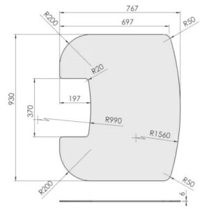 TermaTech Glasvorlegeplatte f&uuml;r Kaminofen TT 30 Serie