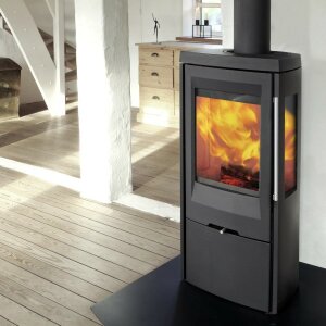 Kaminofen TermaTech TT30G 5 kW mit Gussboden, Gusst&uuml;r und Gusstopplatte