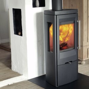 Kaminofen TermaTech TT30G 5 kW mit Gussboden, Gusst&uuml;r und Gusstopplatte