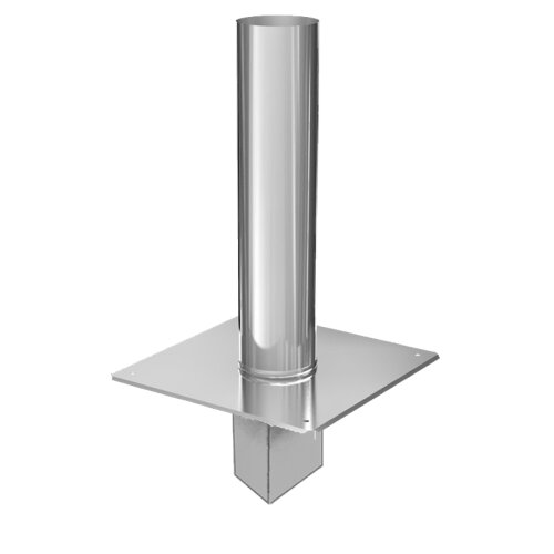 Edelstahl Schornsteinverl&auml;ngerung 500 mm ohne Pr&uuml;f&ouml;ffnung DN 200 mm Einschub eckig ohne Regenhaube 0,5 mm