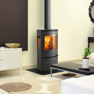 Kaminofen ILD 10 ECO Stahl schwarz mit Seitenscheiben