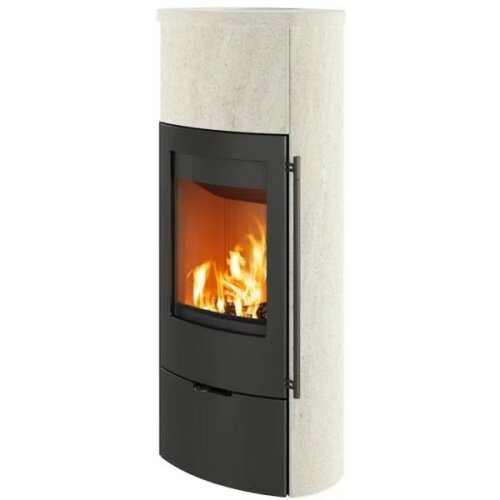 Kaminofen Lotus Jubilee 25M Limestone inkl. Speicher 6,5 kW 3 Griffvarianten w&auml;hlbar