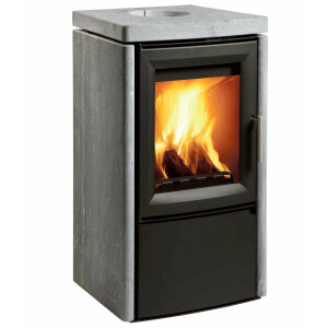 Kaminofen VARDE OVNE Aura 3 grau mit Naturstein 5,0 kW