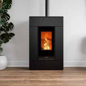 Pelletofen Thermorossi SlimQuadro Lumia Metalcolor schwarz 10,2 kW