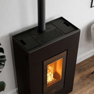 Pelletofen Thermorossi SlimQuadro Lumia Metalcolor schwarz 10,2 kW