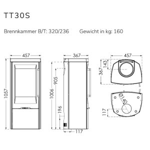 Kaminofen TermaTech TT30-Serie mit 5 kW