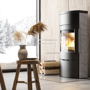 Kaminofen TermaTech TT80-Serie mit Stahl- oder Specksteinverkleidung, 5,5 kW