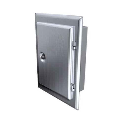 Edelstahlschornstein einwandig Edelstahlt&uuml;r DR 120 x 180 mm