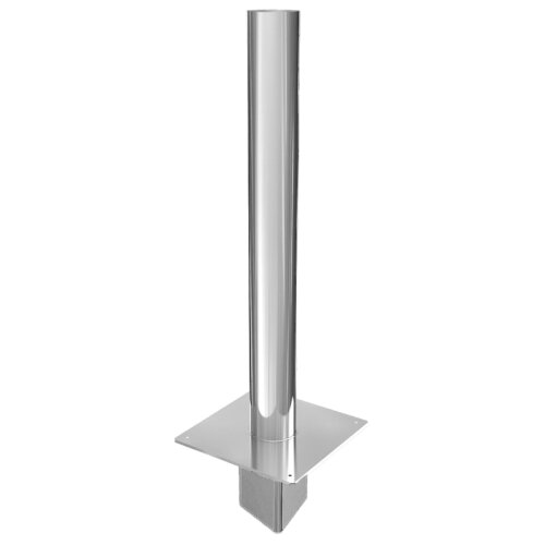 Edelstahl Schornsteinverl&auml;ngerung 1000 mm ohne Pr&uuml;f&ouml;ffnung DN 100 mm Einschub eckig R35 ohne Regenhaube 0,5 mm